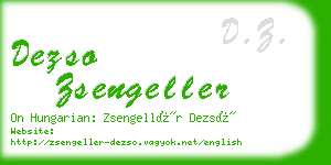 dezso zsengeller business card